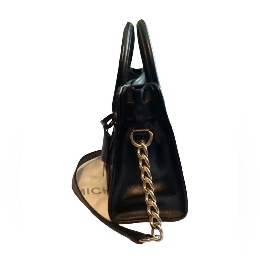 ❣️$398 ❣️ Michael Kors Black Calf Hair Croc Leather Shoulder Bag Purse - Picture 12 of 15